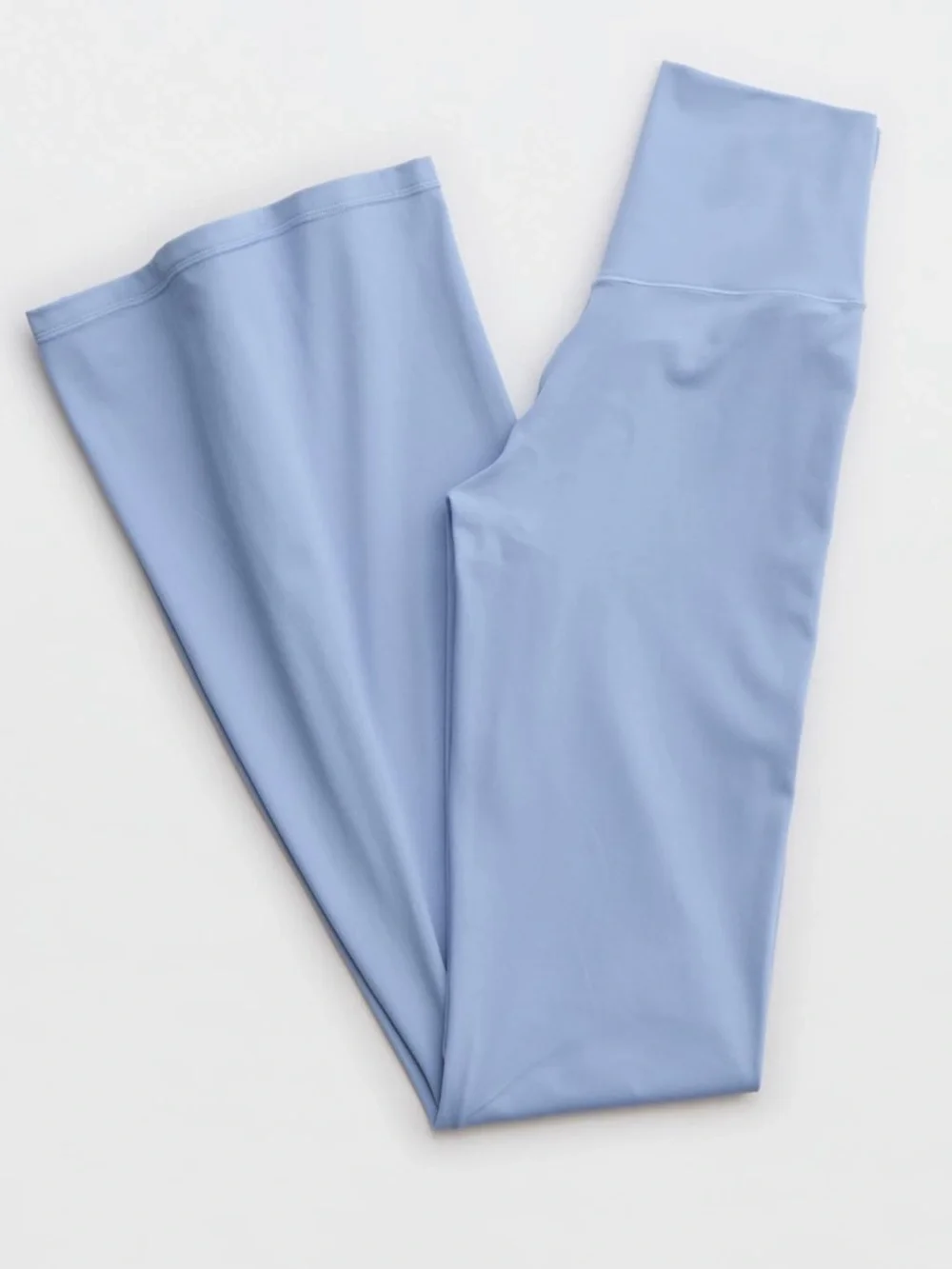 OFFLINE Aerie Real Me High Waisted Crossover Flare Leggings Light Blue LONG